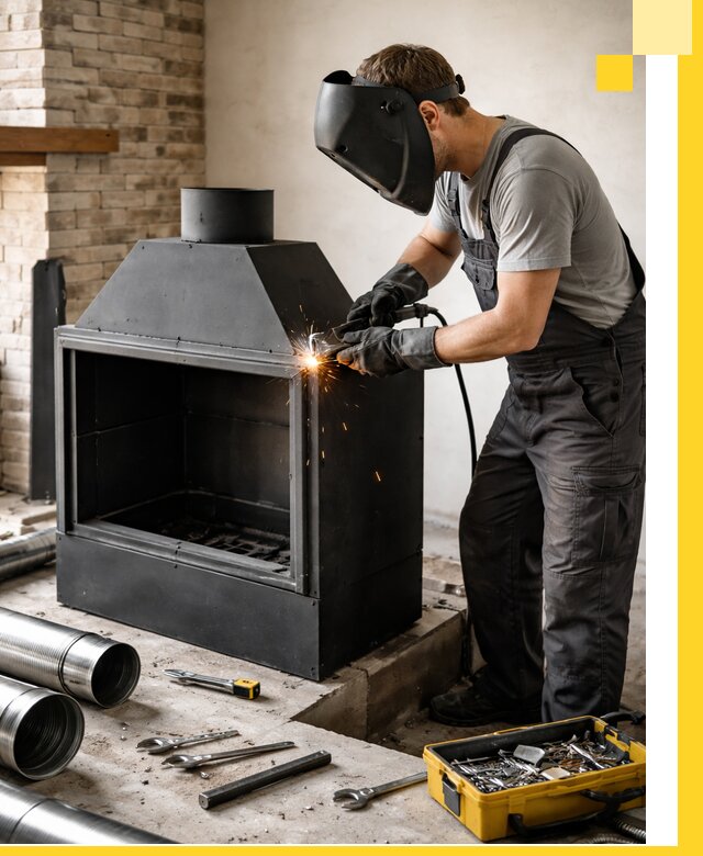 Продажа и установка металлических каминов в Кстове под ключ