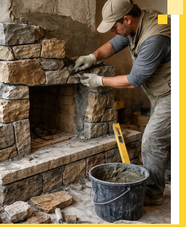 Изготовление и установка каменных каминов под ключ в Кстове