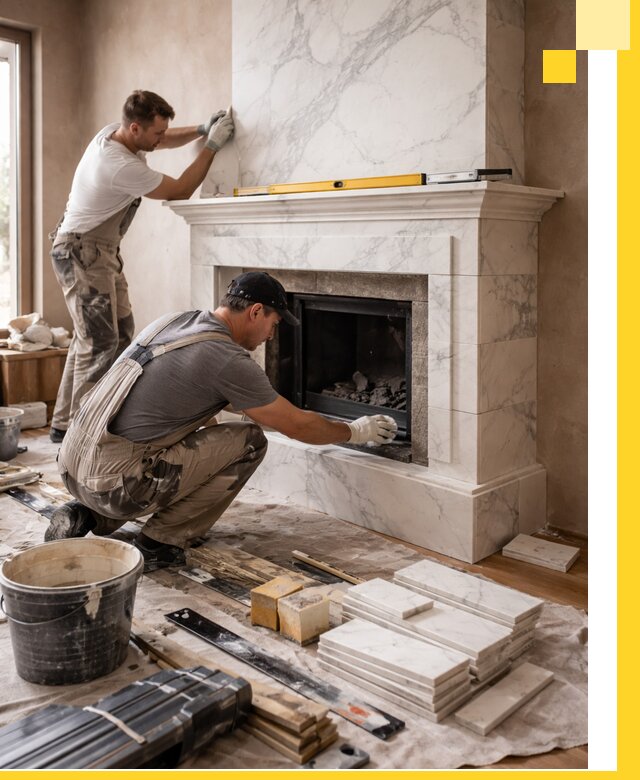 Отделка каминов в Кстове качественные облицовочные работы