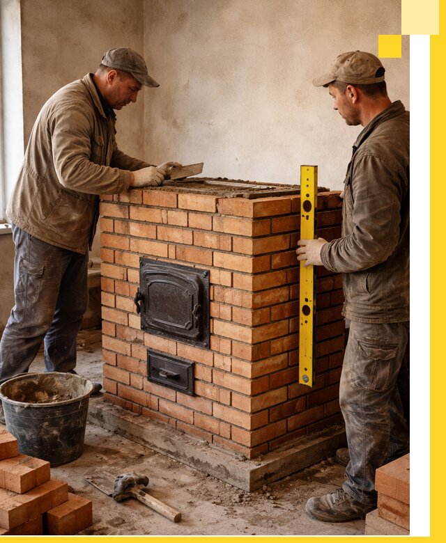 Отопительные печи под ключ в Кстове, установка и сборка