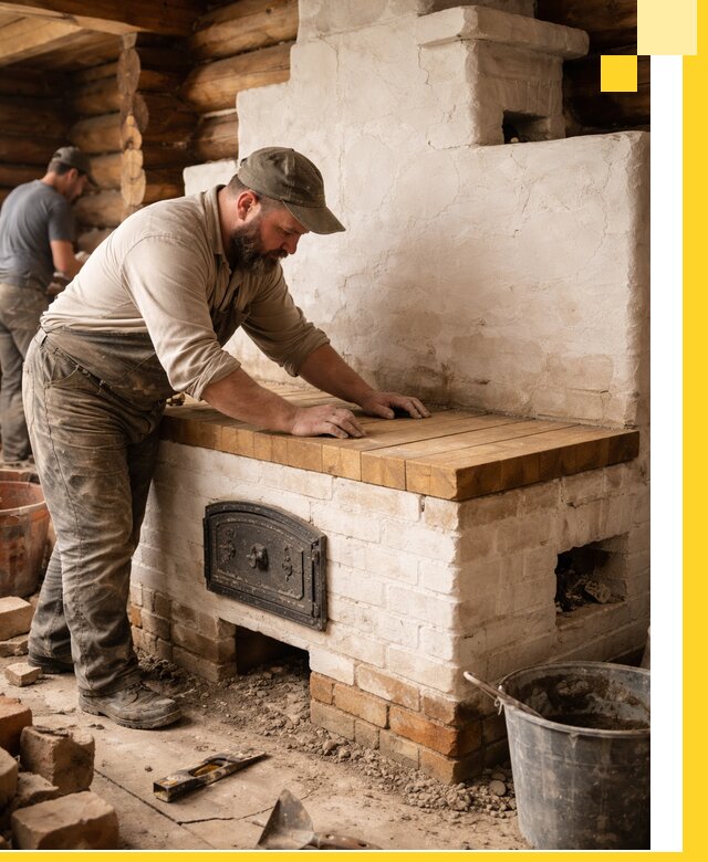 Проектирование и установка русской печи с лежанкой в Кстове