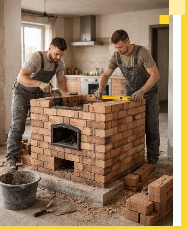 Установка и монтаж печей в частном доме в Кстове под ключ