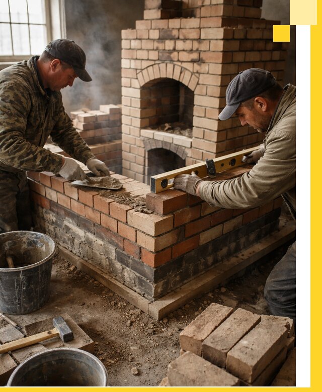 Изготовление и монтаж печей и каминов из кирпича в Кстове