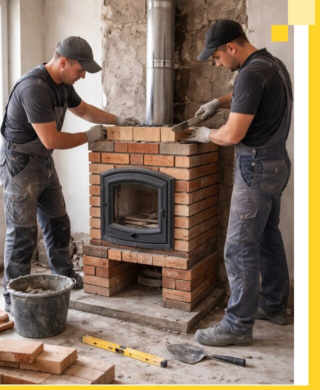 Монтаж печи камина под ключ в Кстове с гарантией и пусконаладкой