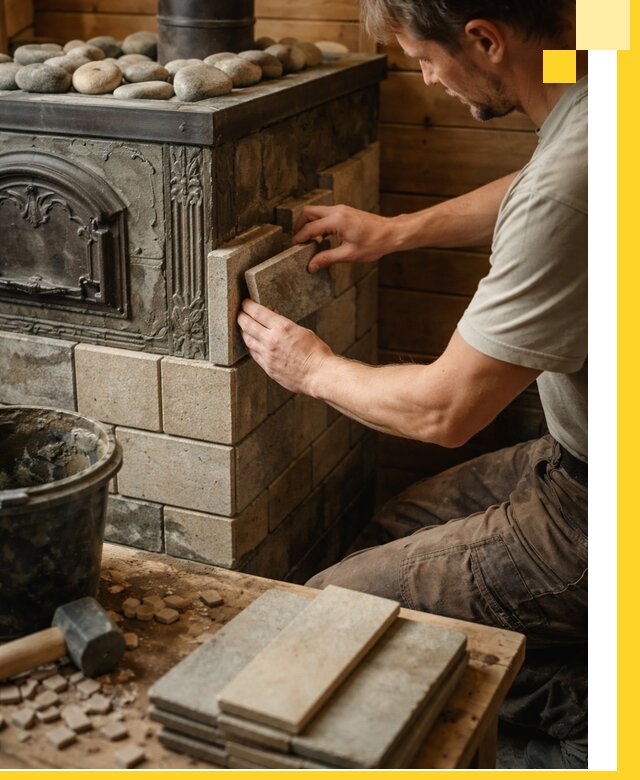 Облицовка банных печей в Кстове профессиональная отделка