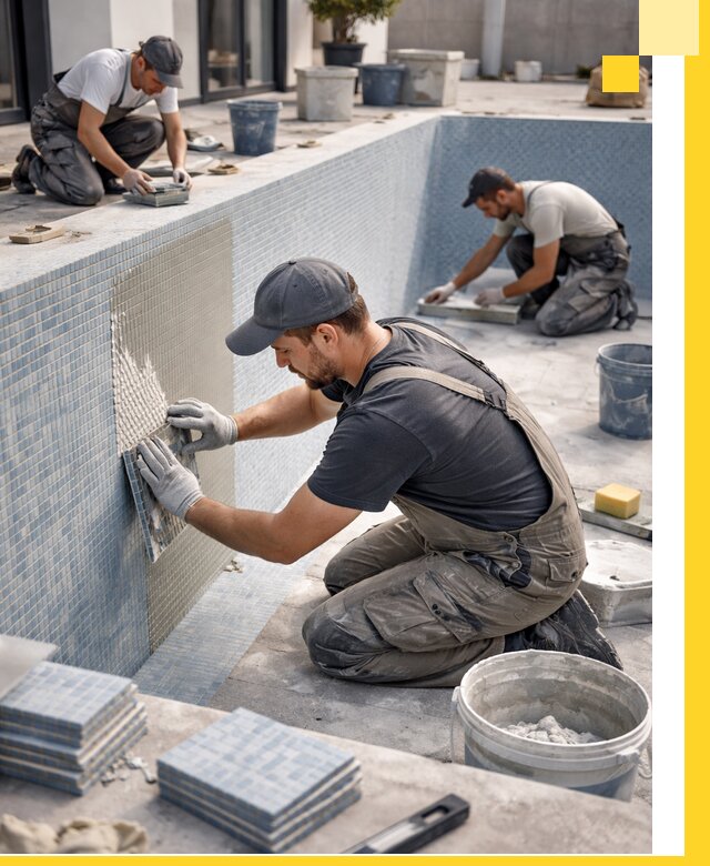 Облицовка бассейнов в Кстове плитка мозаика гидроизоляция