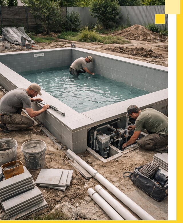 Строительство и монтаж бассейнов для дачи под ключ в Кстове