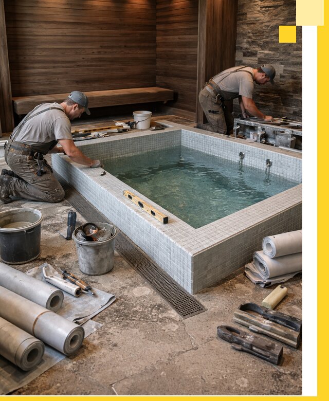 Установка и строительство бассейнов для сауны в Кстове