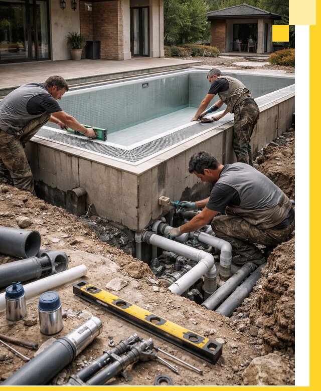 Строительство переливных бассейнов в Кстове под ключ