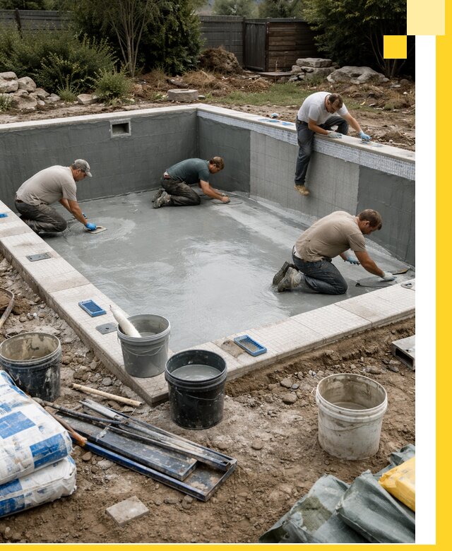 Изготовление и монтаж чаши бассейна под ключ в Кстове