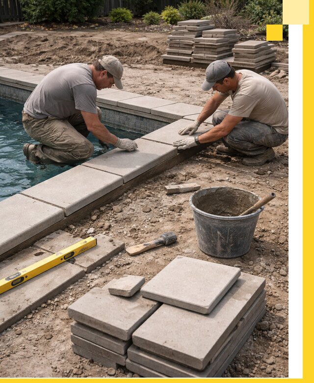 Установка и изготовление копингового камня для бассейнов в Кстове