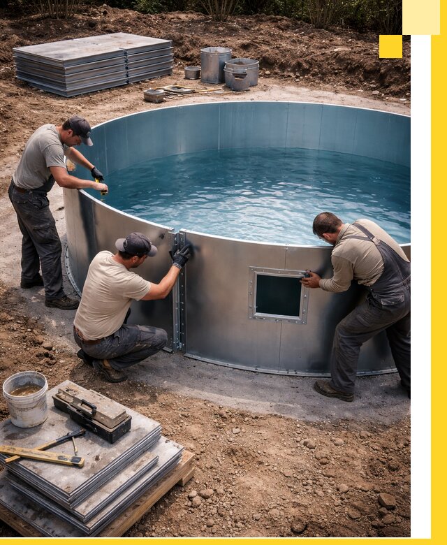 Круглые бассейны под ключ в Кстове проектирование и монтаж