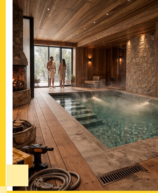 Проекты бань с бассейном под ключ в Кстове от 76380 р., ЭриданКсв