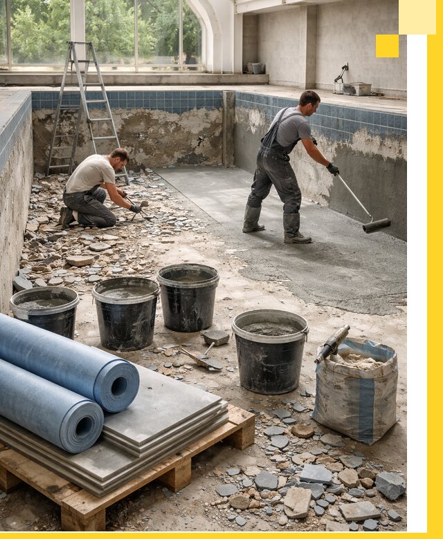 Реконструкция бассейнов в Кстове: ремонт, гидроизоляция