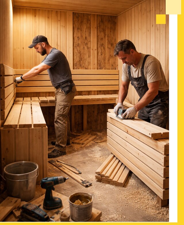 Профессиональный комплексный ремонт саун под ключ в Кстове