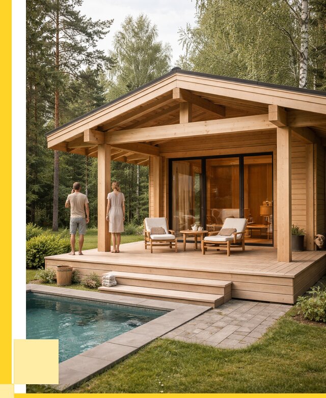 Бани с террасой под ключ в Кстове от 611040 р. | ЭриданКсв