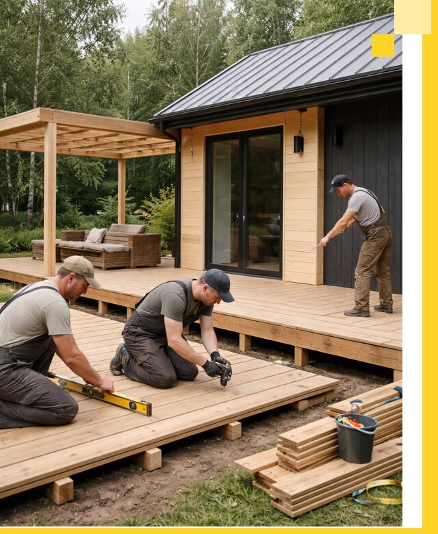 Строительство бань с террасой и бассейном под ключ в Кстове