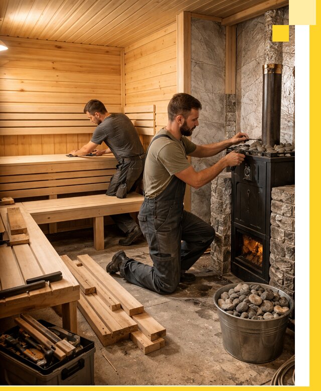 Дизайн и строительство интерьеров бань под ключ в Кстове