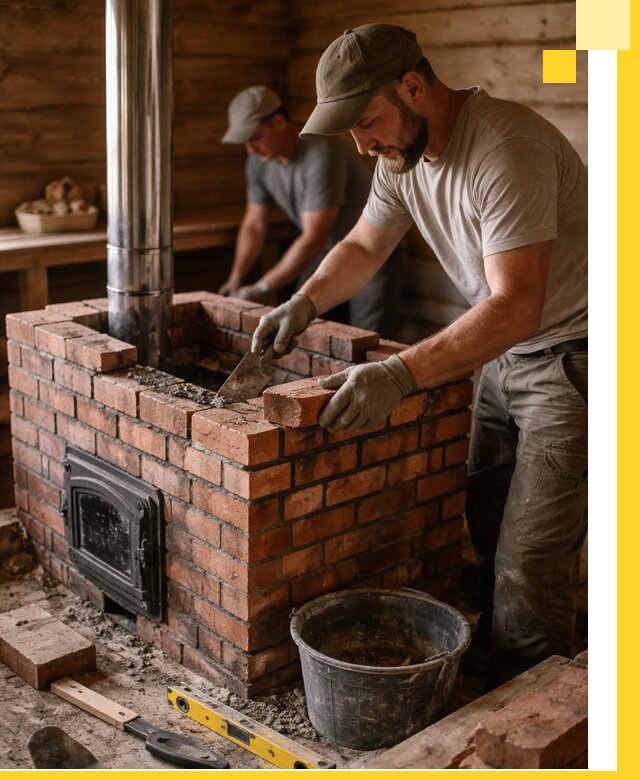 Кирпичные печи для бани под ключ в Кстове, проект и монтаж