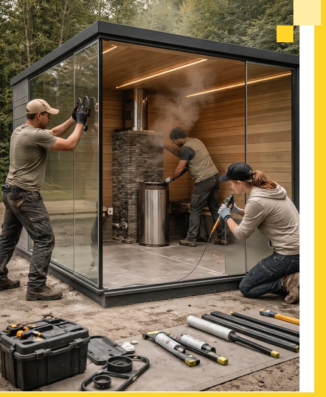 Проектирование и строительство стеклянных бань в Кстове