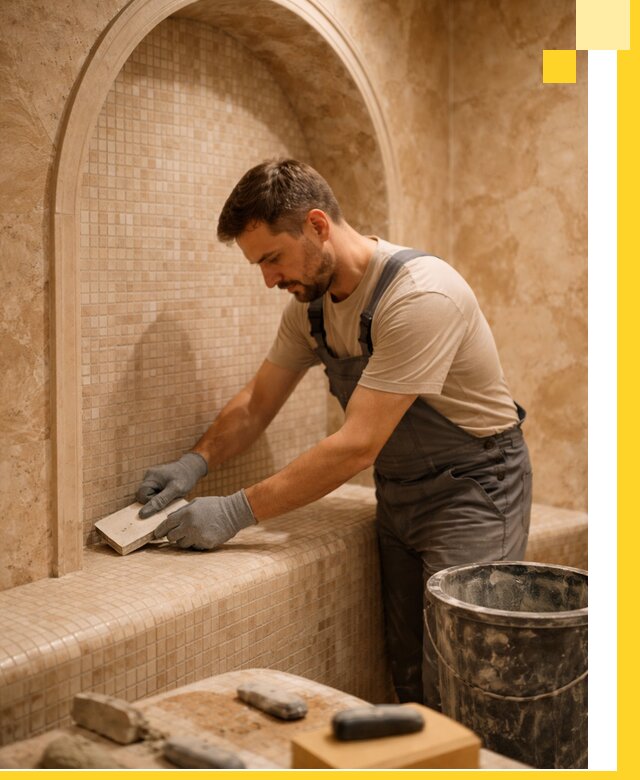 Профессиональная отделка хамамов с мозаикой под ключ в Кстове